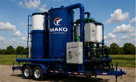 Trailer-mounted Mako carbon treatment equipment
