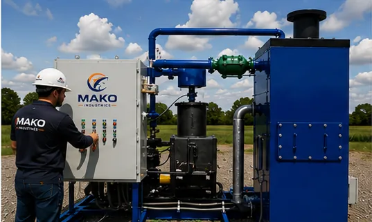 Mako field technician operating remediation equipment