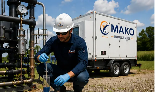 Mako technician conducting a field pilot study